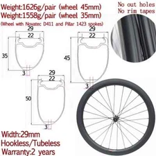 Carbon Wheels 700C 29mm Width Asymmetrical Gravel Road Cyclocross Bike Wheelset