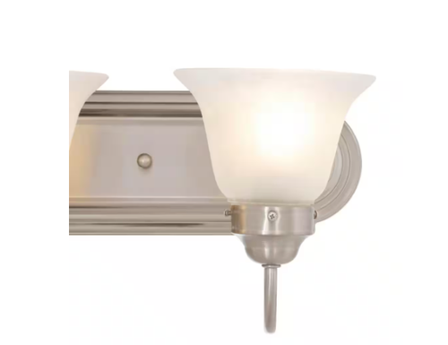 Volume 4-Light Brushed Nickel Bath Light with Glass Shades - Picture 3 of 6