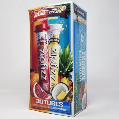 Zipfizz Vitamin Energy Hydration Drink Mix, Blood Orange, Pina Colada 30 ct