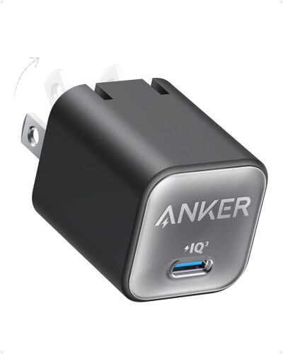 Chargeur USB C GaN Anker 30 W nano 3 PPS pliable adaptateur rapide pour iPhone 14 Pro - Photo 1 sur 6