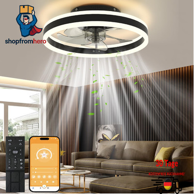 ceiling fan, led ceiling fan with lighting, 3 colour temperatures and 6 speed...