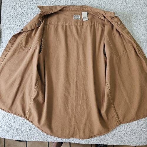 C.E. Schmidt Workwear Vest Large Brown Canvas Sleeveless Frayed 2 Pocket Cowboy - Picture 6 of 17