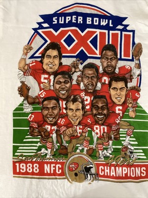 超激レア★1988 NFLスーパーボール サンフランシスコ49ERS TシャツM Vintage San Francisco 49ers Super Bowl XXIII NFC Champions