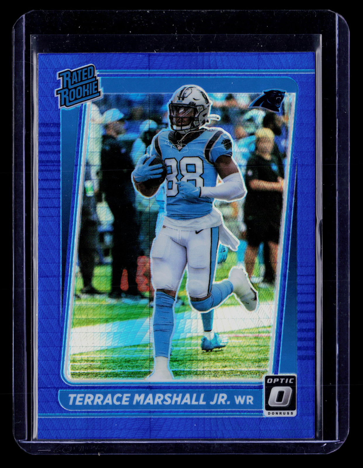 2021 Donruss Optic Blue Hyper Terrace Marshall Jr. #218 RC Carolina Panthers