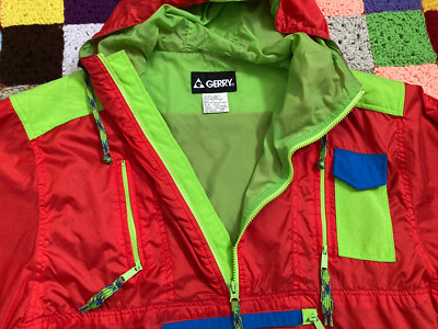 Vintage Jacket Neon Retro 80s 90s Gerry Zip Up Pullover Ski Jacket