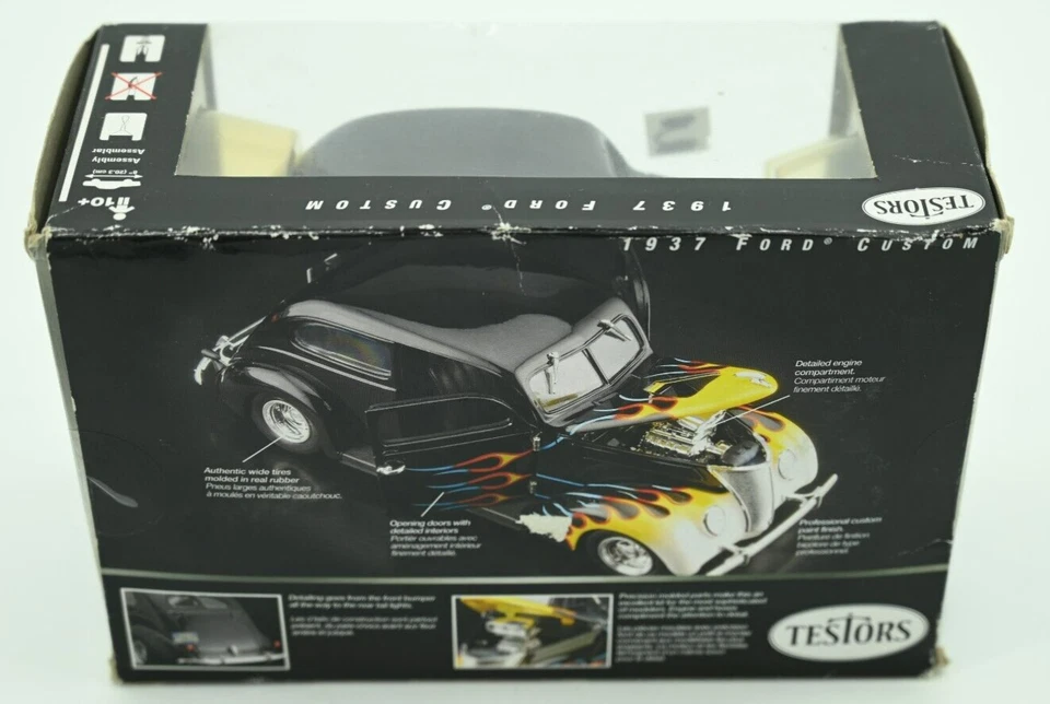 TESTORS 1/24 Ultra Detalle Platino 1937 Ford Custom Diecast Kit NUEVO en Caja Foto 3 de 4