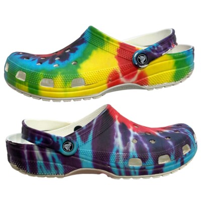 Crocs Classic Adult Rainbow Tye Dye Clogs Sandals Women Size