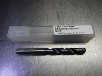 CTMI 5/16'' Coolant Thru Carbide Drill 5xd 5/16X08.00X53X091IK ALCRN (LOC603B)