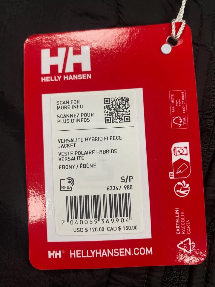 男式 Helly Hansen Versalite 混合夹克 EBONY $120,尺寸:S — 第 2/4 张图片