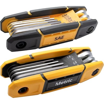 Portable 17-Piece Hex Wrench Set with Ergonomic Grip - Multi-Size Solution