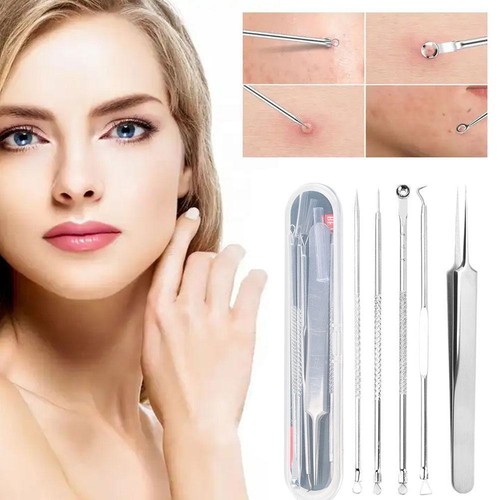 Blackhead pimple comedone spot acne extractor remover kit popper tools