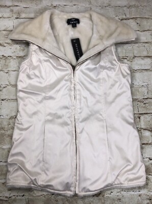 Dennis By Dennis Basso Reversible Vest Women Size XXS Cream