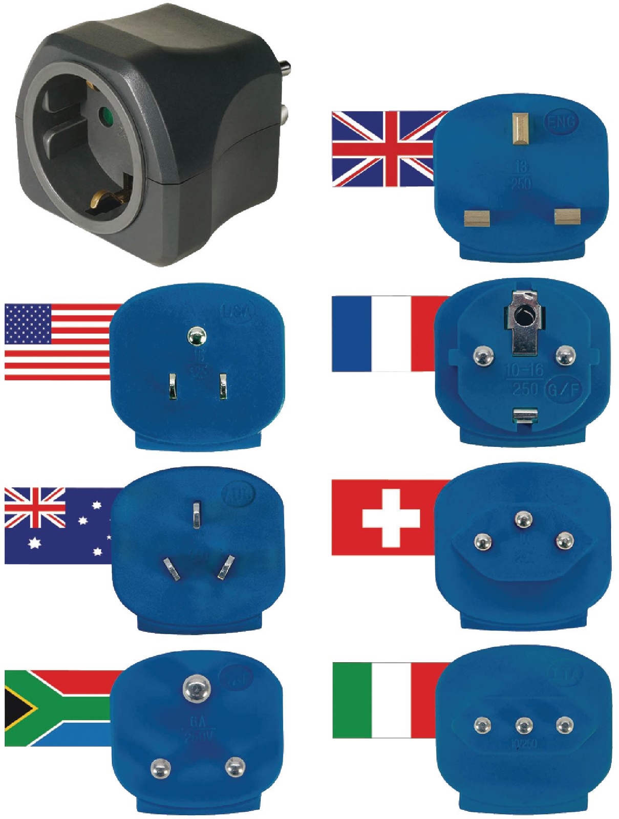 Brennenstuhl Travel Adapter World-to-Europe Earthed BN-1508160