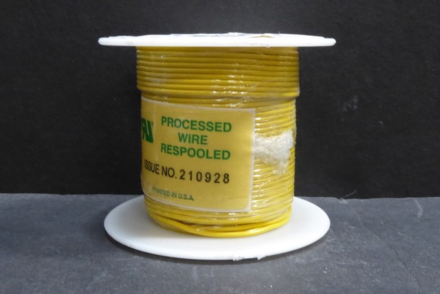 AWM 1007/1569 80/105C 300V Roll Wire 22AWG Solid TC YELLOW 100 Feet NOS ...