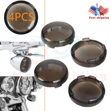 4Pcs Smoke Turn Signal Lens Cover Fit For Harley Dyna Softail Sportster  86-17