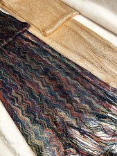  2 WOMENS GLITTER SPARKLE SCARVES APPROX. 80  