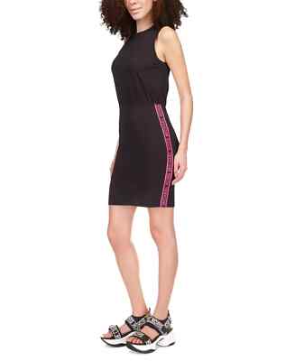 Michael Kors Logo-Trim Mini Dress Black Size S MSRP $110