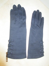 Vintage Pair of Women's Gloves- Navy Blue Very Narrow Size 6