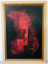 🔥 Antique Mid Century Modern Abstract Cubist Oil Painting, Baltimore Museum Art