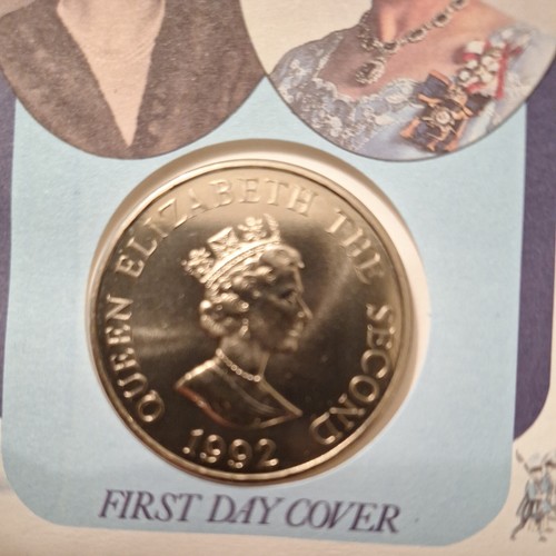 1992 QEII 40th Anniversary Accession Alderney £2 Coin PNC - Picture 3 of 5