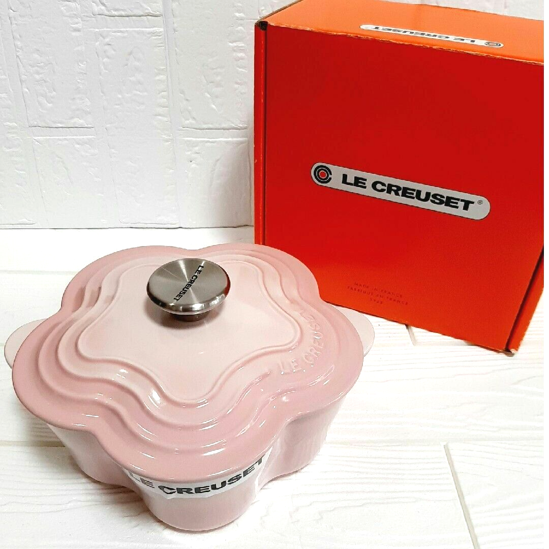 Le Creuset Cocotte Fleur Flower 20cm Shell Pink - Japan | eBay