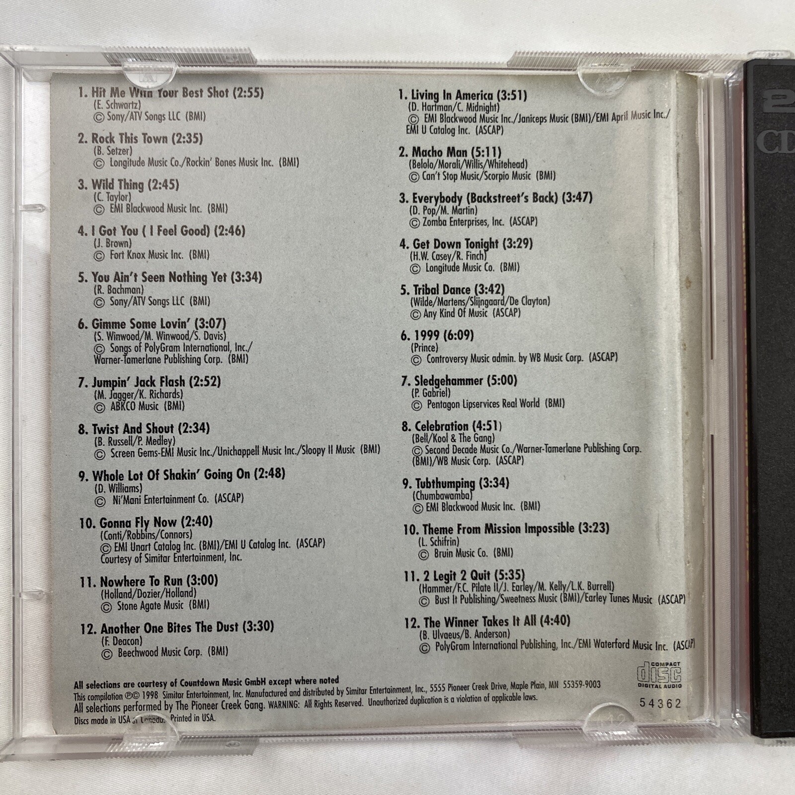 Ultimate Sports Jams, Vol. 2 by The Pioneer Creek Gang (CD, Jul-1998, 2...