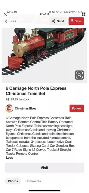 battery operated wireless remote control north pole express christmas train set