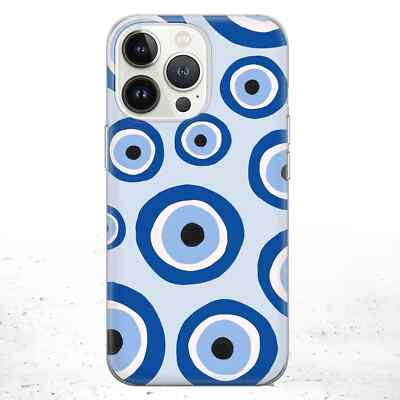 Evil eye Phone case for Apple iPhone 15 14 13 12 11 Xr SE Clear Rubber Slim