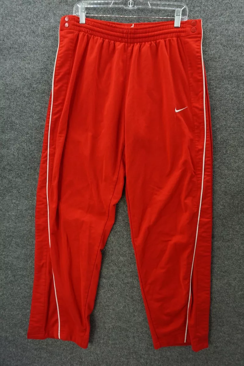 Y2K Nike Team Break Away Track Pants Mens Large Red Basketball Full Snap