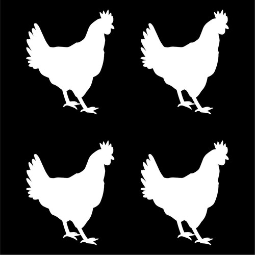 Small Chicken Vinyl Decals Phone laptop window Stickers Sheet - Picture 4 of 10