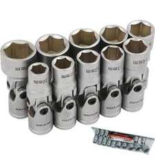  Neilsen Metric Universal Joint Sockets 10mm - 19mm Socket Set 10pc 3/8" Drive 