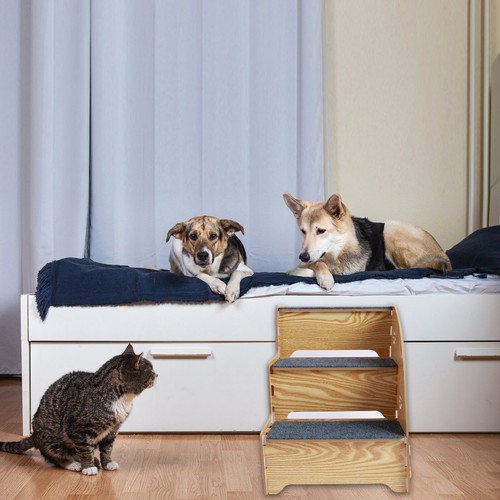 Dog Stairs for Small Dogs 13.78x10.24x13.78 Inches 3 Tiers Pet Steps Non wePXI - Picture 8 of 12