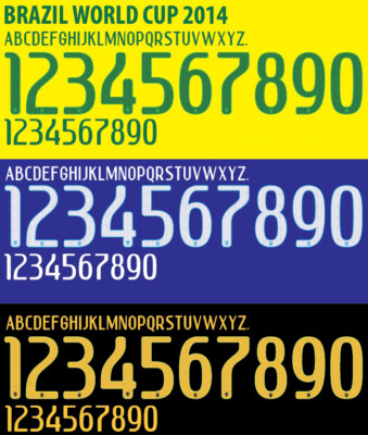Name&Number Set For Brazil World Cup 2014 Home/Away/Third Football Soccer
