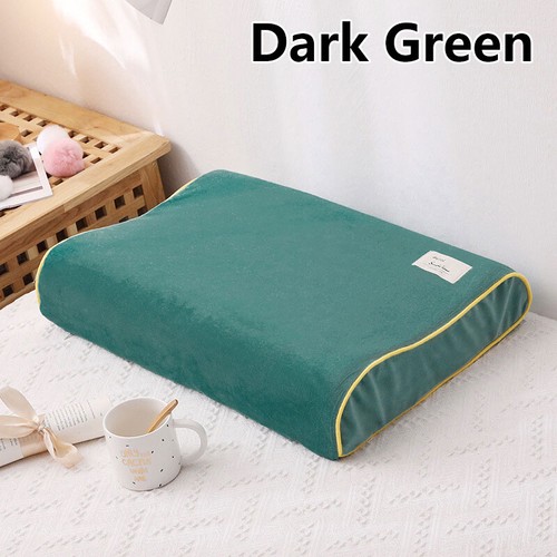 Estuches de almohada de espuma viscoelástica de látex de terciopelo cuello de rebote atención médica color sólido - Imagen 20 de 23