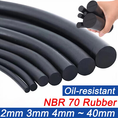 Nitrile Rubber Solid Sealing Strip Rod Round Bar Ø2-40mm Elastic Oil-resistance
