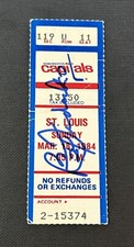 3/18/1984 BERNIE FEDERKO 99PTS Season SIGNED Auto Ticket STUB ST LOUIS BLUES HOF