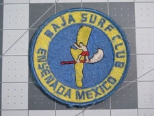 vtg 1960s Surfing ephemera - patch Baja Surf Club Ensenada Mexico