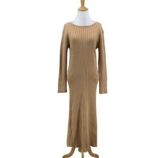 Wayf Dede Emily Hollie Midi Sweater Dress Womens S Small Ribbed Open Back *READ