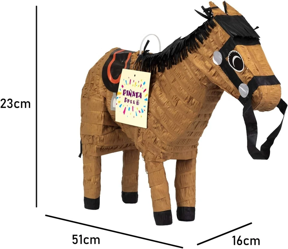 Pinata Pferd + Maske + Stock + Füllung - Party Kindergeburtstag Geburtstag Pony - Bild 3 von 4