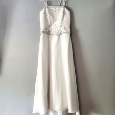 Lady Eleanor Elegant Beaded Top Spaghetti Strap Wedding Gown Size 16