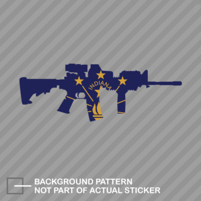 Indiana State Shape AR15 Sticker Decal Vinyl AR-15 M16 M-16 IN