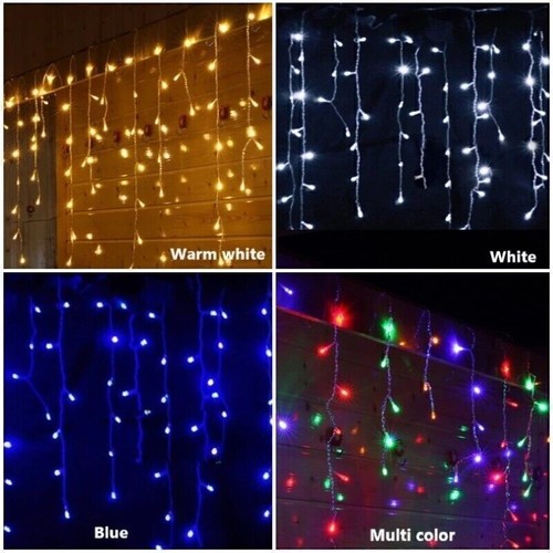 Icicle Snowing Lights Wedding Xmas House Fairy Effect Decor In/Outdoor Halloween - Picture 2 of 36