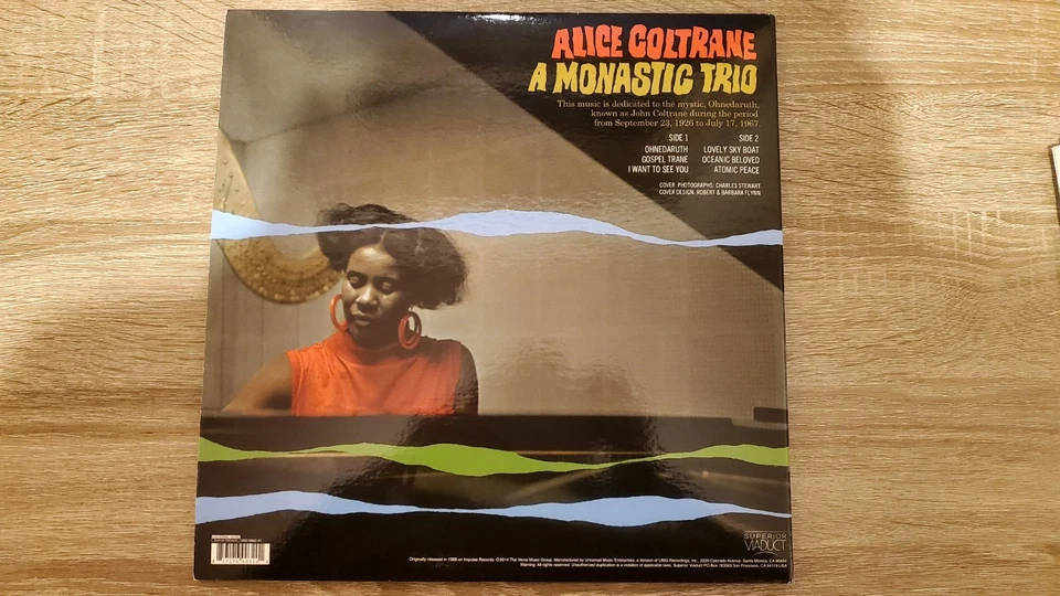 Alice Coltrane - A Monastic Trio - Vinyl Record LP - 1968 - Superior Viaduct - Image 3 of 4
