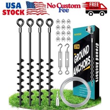 27" Ground Anchors Heavy Duty Shed Anchors Kit, Mobile Home Anchor with 3/16"...