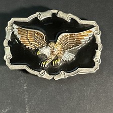 VTG 1983 Great American Buckle Co Eagle Belt Buckle Serial QD1243 USA