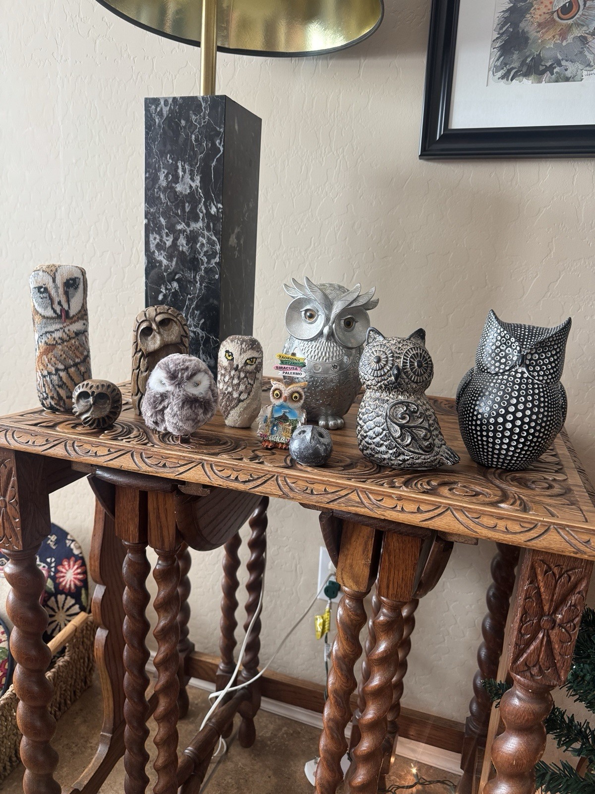 Antique Charming and Eclectic Owl Collection Figurines Set Of 10