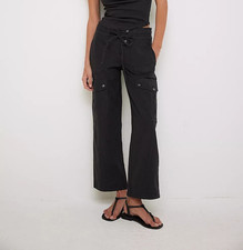 Free People We The Free Park Ave Pants High Rise Cargo Utility Cotton L 286307