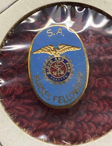 Vintage Salvation Army Blood & Fire Nurses Fellowship Lapel Pin Vintage B31