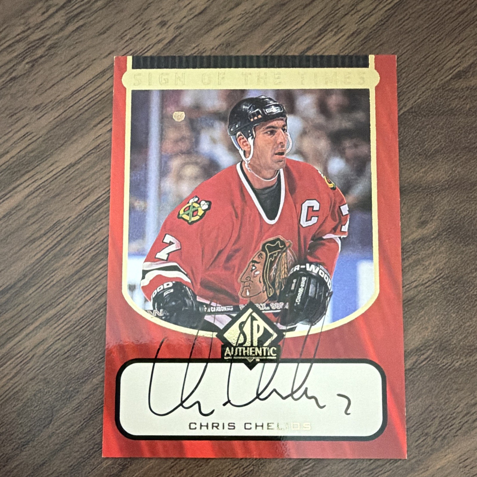 Upper Deck 1998 SP Authentic Sign of the Times Chris Chelios Auto #CC Hawks