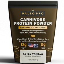 Carnivore Complete Aztec Vanilla Protein - Cage-Free, Grass-Fed Keto-Friendly